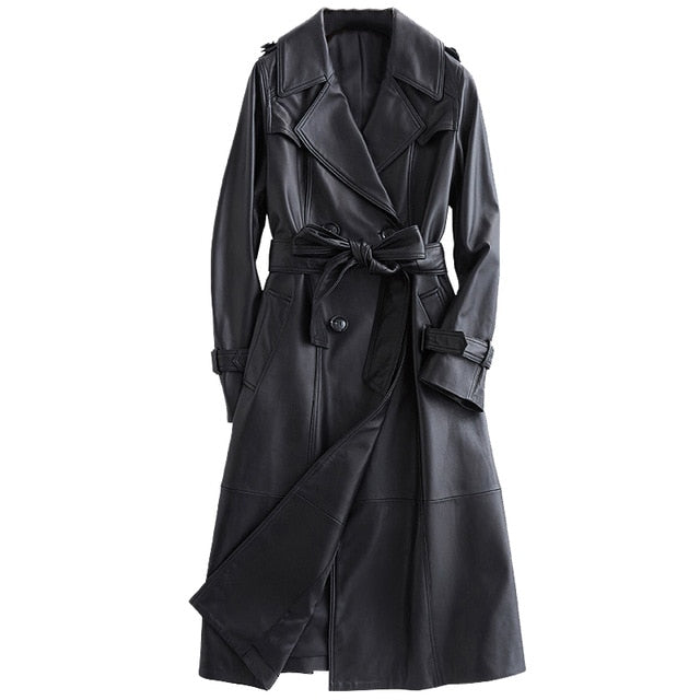 Vintage Leather Trench Coat
